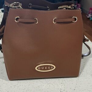 Guess Tan Bucket Shoulder Bag